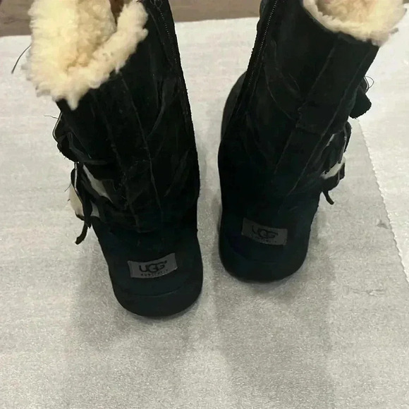 [US6]UGG AUSTRALIA  Becket II SHEEPSKIN 3 BUCKLE SIDE ZIP BLACK BOOTS F3012D - Picture 8 of 10